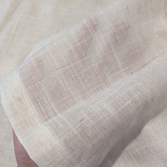 Koufall Tab Top Linen Blend in Natural Tan Color Curtains 51 x 62 - Picture 5 of 15